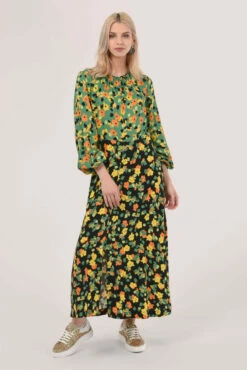 Closet London Green Gathered Neck A Line Dress -Closet London Popular Shop D6222 DSC 7337 done 98767.1594138404