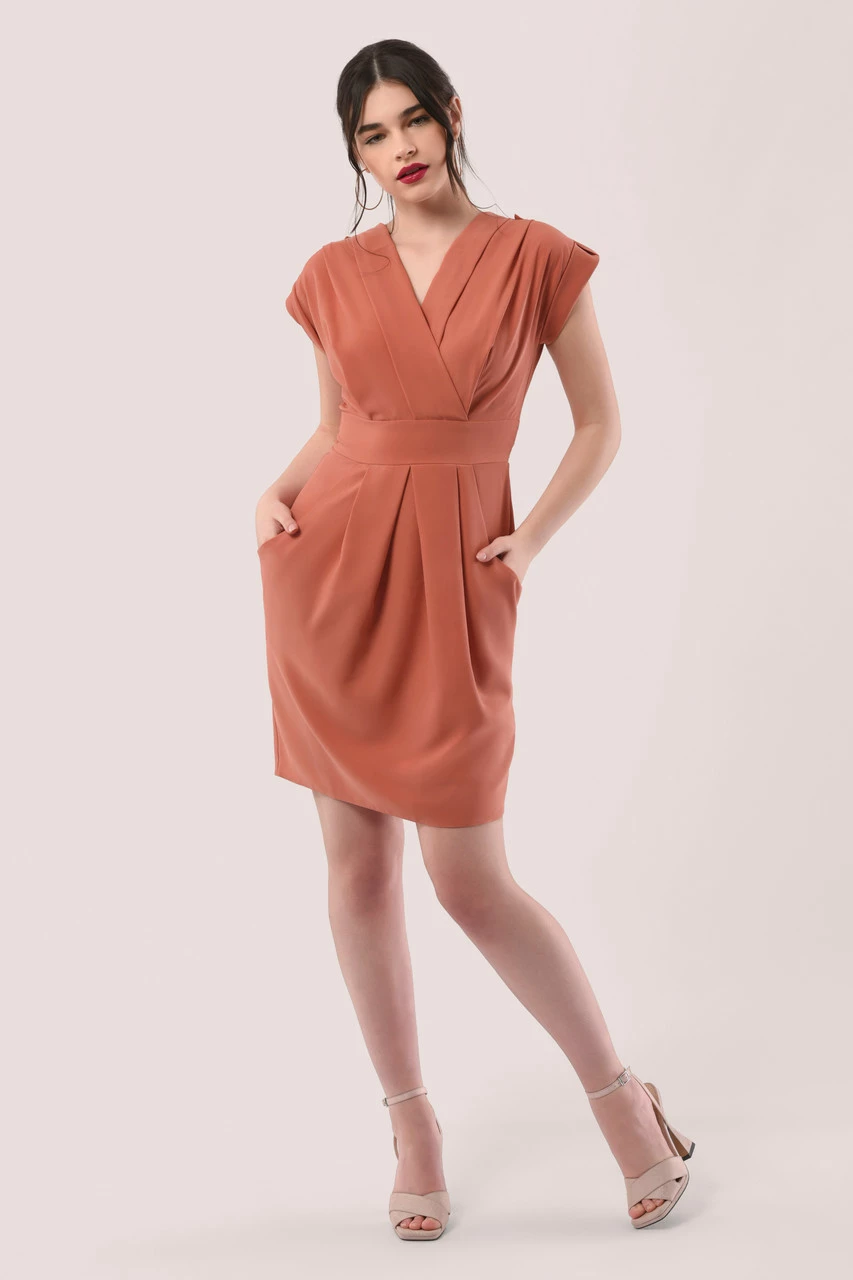 Closet London Pink Wrap Tulip Skirt Dress 4 Closet London Pink Wrap Tulip Skirt Dress - Image 2