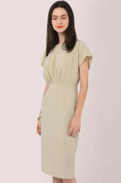 Closet London Cream Kimono Pleated Pencil Dress -Closet London Popular Shop D6253 DSC 2108 02010.1599058325