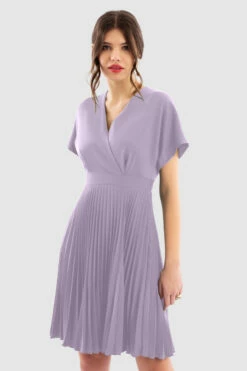 Closet London Petite Lilac Purple Kimono Pleated Dress -Closet London Popular Shop D6438 Emerald DSC 7117 12239.1649759380.1280.1280 copy1 04520.1695288714