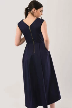 Closet London Navy High-Low Pleated Dress -Closet London Popular Shop D6470 DSC 7564 25600.1608298402