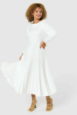 Closet London Ivory White Pleated Dress 8 Closet London Ivory White Pleated Dress -Closet London Popular Shop D6477 20220830 Closet London 32858 81318.1677676730