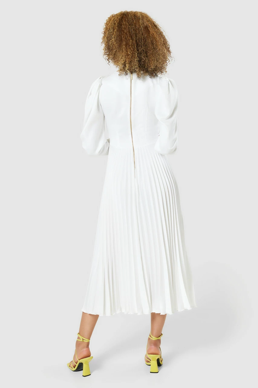 Closet London Ivory White Pleated Dress 6 Closet London Ivory White Pleated Dress - Image 4