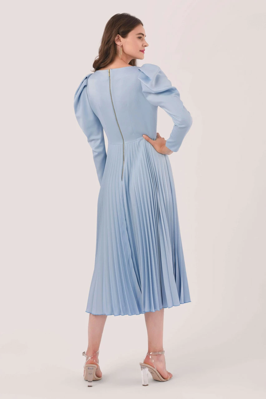 Closet London Blue Pleated Midi Dress 6 Closet London Blue Pleated Midi Dress - Image 4