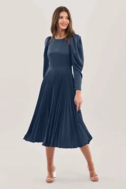 Closet London Navy Blue Pleated Midi Dress -Closet London Popular Shop D6477 DSC 9603 14317 copy 2 12394.1664293283