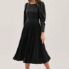 Closet London Black Pleated Midi Dress