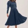 Closet London Navy Blue Pleated Midi Dress -Closet London Popular Shop D6477 DSC 9604 59261 copy 70577.1664293397