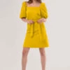 Closet London Yellow Bardot Belted Dress -Closet London Popular Shop D6494 DSC 1152 97652.1633089887