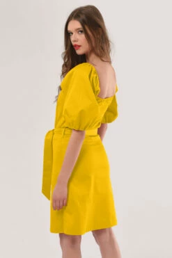 Closet London Yellow Bardot Belted Dress -Closet London Popular Shop D6494 DSC 1156 2 62168.1605606579