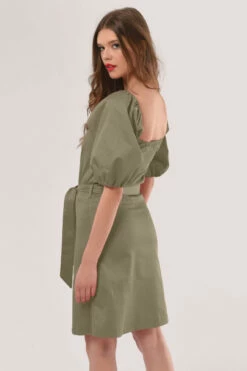 Closet London Khaki Bardot Belted Dress -Closet London Popular Shop D6494 DSC 1156 04551.1605606425