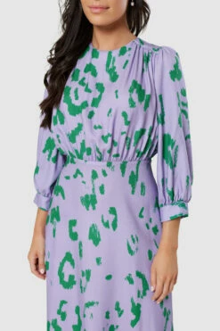 Closet London Lilac Purple Print V-Back With Bow Midi Dress -Closet London Popular Shop D6503 20220620 Closet London16793 09017.1656578979