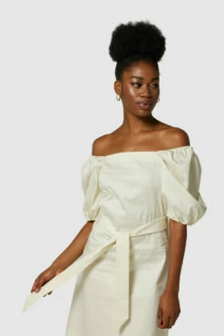 Closet London Ivory Bardot Belted Dress -Closet London Popular Shop D6526 2584 02781.1633098419