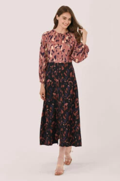 Closet London Pink Print Gathered Neck A-Line Dress -Closet London Popular Shop D6550 DSC 3155 18164.1600961985