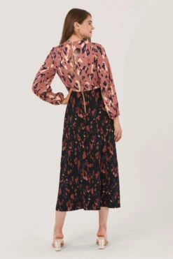 Closet London Pink Print Gathered Neck A-Line Dress -Closet London Popular Shop D6550 DSC 3164 20669.1625671809