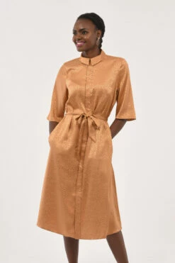Closet London Brown A-Line Shirt Dress -Closet London Popular Shop D6586 DSC 7253 87076.1625589212