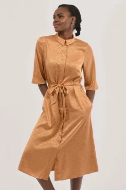 Closet London Brown A-Line Shirt Dress -Closet London Popular Shop D6586 DSC 7256 57019.1608301340