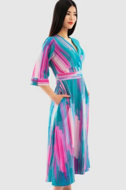 Closet London Green High-Low Wrap Print Dress -Closet London Popular Shop D6627 Jade DSC 6709 32140.1649759821