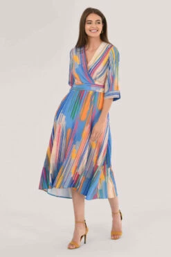 Closet London Blue High-Low Wrap Dress -Closet London Popular Shop D6627 blue 3 30759.1623855385