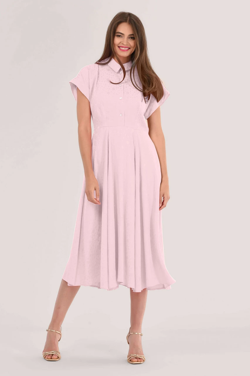 Closet London Pink Full Skirt Shirt Dress 3 Closet London Pink Full Skirt Shirt Dress