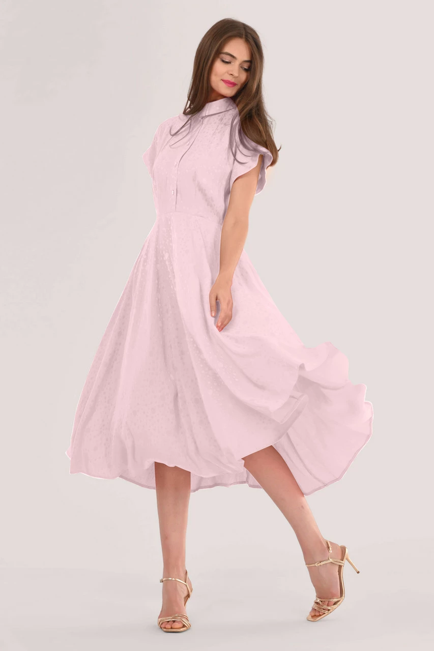 Closet London Pink Full Skirt Shirt Dress 4 Closet London Pink Full Skirt Shirt Dress - Image 2