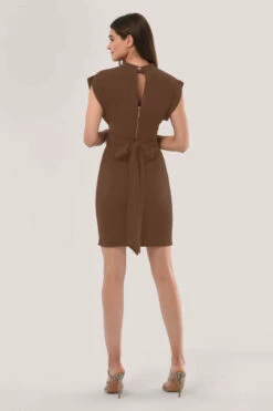 Closet London Chocolate Brown Kimono Pencil Dress With Tie -Closet London Popular Shop D6665 DSC 1517 67778.1603988869 86683.1637597646