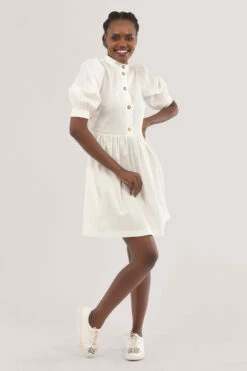 Closet London Ivory Gathered Skirt Shirt Dress -Closet London Popular Shop D6795 DSC 5219 61430.1626429090