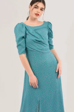 Closet London Blue Asymmetrical A-Line Print Dress -Closet London Popular Shop D6797 DSC 4345 02940.1616519809