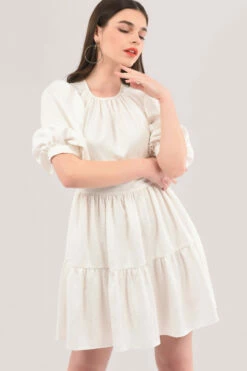 Closet London Ivory Puff Sleeve Mini Dress -Closet London Popular Shop D6805 DSC 4246 24784.1626452005