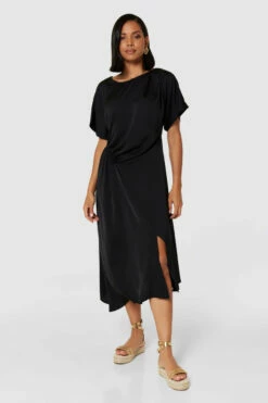 Closet London Black Kimono A-Line Dress