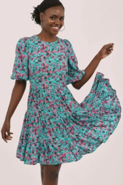 Closet London Blue Gathered Floral Tiered Dress 8 Closet London Blue Gathered Floral Tiered Dress -Closet London Popular Shop D6856 DSC 6578 17914.1633090028