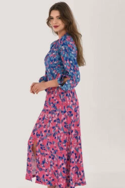 Closet London Curves Pink Gathered Neck Midi Dress -Closet London Popular Shop D6902 DSC 1456 28531.1634048721