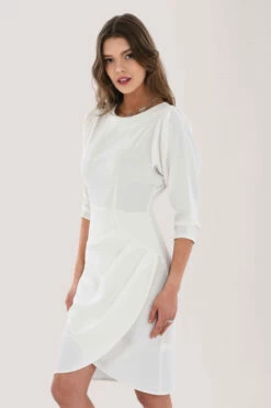 Closet London Ivory Pleated Pencil Dress -Closet London Popular Shop D6904 DSC 1326 64522.1623341261