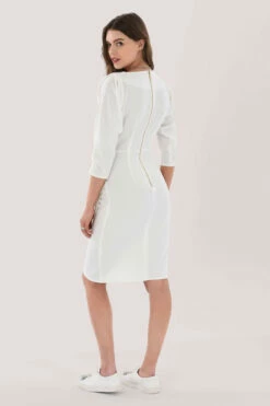 Closet London Ivory Pleated Pencil Dress -Closet London Popular Shop D6904 DSC 1330 34667.1623341261