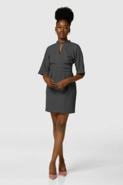 Closet London Black Kimono Tie Waist Dress