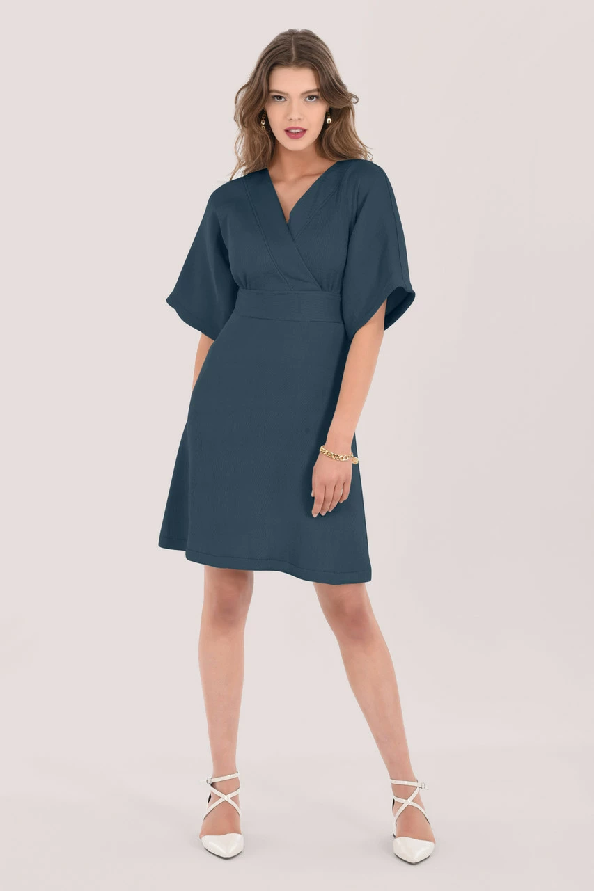 Closet London Teal Wrap Kimono Dress 3 Closet London Teal Wrap Kimono Dress