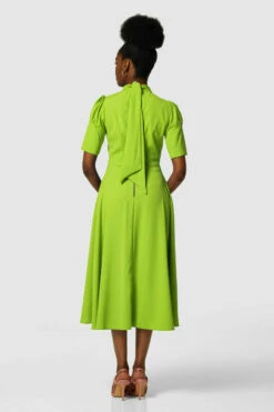 Closet London Lime Green Tie Back A-Line Midi Dress -Closet London Popular Shop D7004 3813 65204.1633098604.1280.1280 1 80174.1653058293