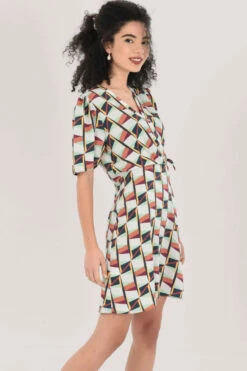 Closet London Multi Print Pleated Wrap Mini Dress -Closet London Popular Shop D7026 DSC 1789 58406.1623341243