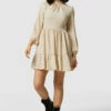 Closet London Beige High Collar Mini Dress