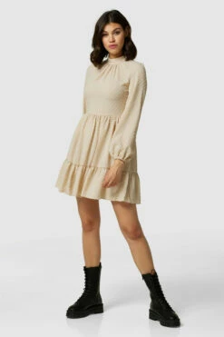 Closet London Beige High Collar Mini Dress 9 Closet London Beige High Collar Mini Dress -Closet London Popular Shop D7048 3836 95304.1633520785