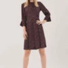 Closet London Brown Print Tie Neck Dress -Closet London Popular Shop D7052 7215 63154.1633090176