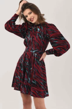 Closet London Red Print Puff Sleeve Mini Dress -Closet London Popular Shop D7057 5833 08099.1633090116