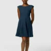 Closet London Navy Bardot Shoulder Pleated Dress -Closet London Popular Shop D7142 3650 20469.1635936212