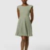 Closet London Olive Green Bardot Shoulder Pleated Dress -Closet London Popular Shop D7142 3650 72107.1637597463