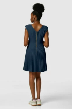 Closet London Navy Bardot Shoulder Pleated Dress -Closet London Popular Shop D7142 3658 76856.1635936218