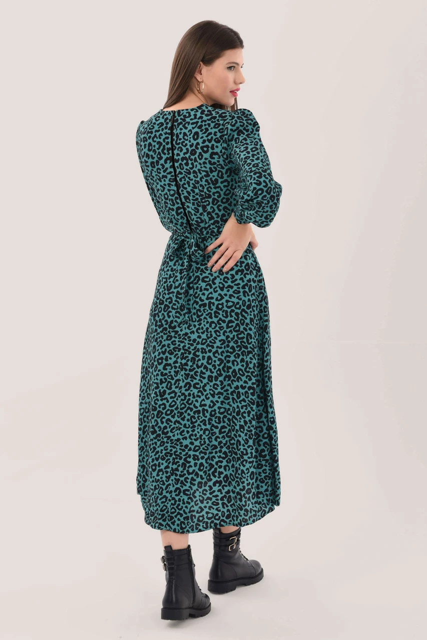 Closet London Blue High-Low Wrap Print Midi Dress 6 Closet London Blue High-Low Wrap Print Midi Dress - Image 4