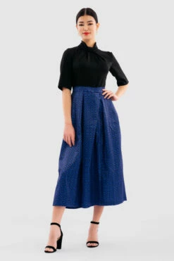 Closet London Blue 2-in-1 Pleated High Neck Midi Dress -Closet London Popular Shop D7221 Blue DSC 7056 49637.1649939541