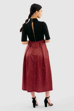 Closet London Red 2-in-1 Pleated High Neck Midi Dress -Closet London Popular Shop D7221 Raspberry DSC 6973 91566.1649940170