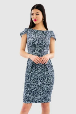 Closet London Mint Print Pleated Tulip Dress -Closet London Popular Shop D7222 Mint DSC 7516 01517.1651763512