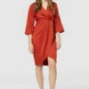 Closet London Rust Pleated Wrap Midi Dress -Closet London Popular Shop D7225 20211130 Closet 1592 75515.1639565297