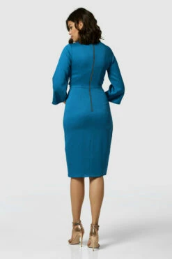 Closet London Blue Pleated Wrap Dress -Closet London Popular Shop D7225 3895 11428 33801.1662995990